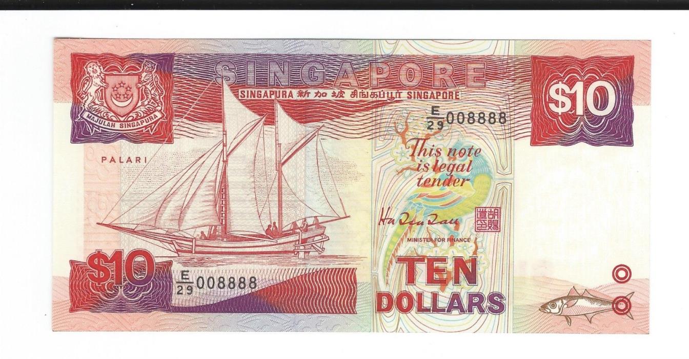 Singapore 10 Dollars 1988 ? solid binary fancy number 008888.usa bid only thanks