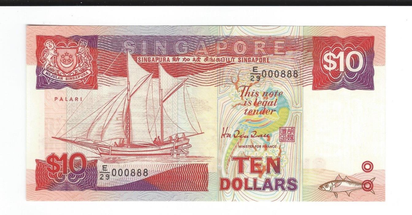 Singapore 10 Dollars 1988 ? binary solid fancy  000888.usa bid only thanks