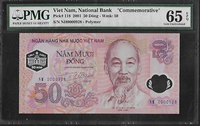Vietnam P-118 50 Dong 2001 PMG 65 EPQ