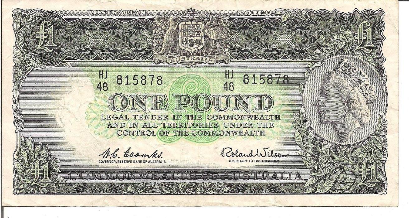 AUSTRALIA, 1 POUND, P#34a, ND(1961-65)
