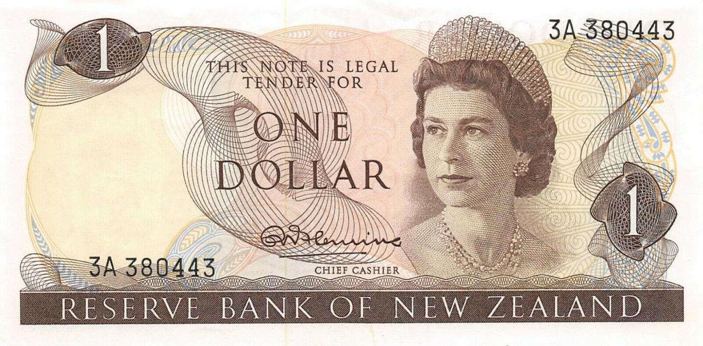 New Zealand  $1  ND. 1967  P 163a  Series 3A Uncirculated Banknote AFj21