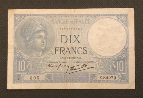 FRANCE 10 Francs, 1939, P-84, World Currency