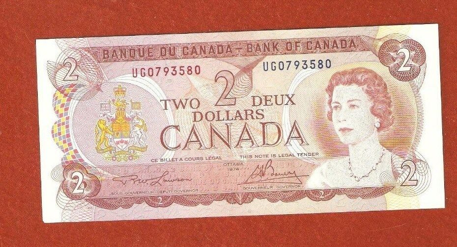 1974 Two Dollar Bank Note Gem Uncirculated Nice Crisp Bank Note E204