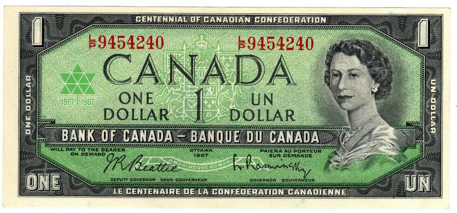 1967 Canada 1 Dollar Note - LP9454240, BC-45b-i