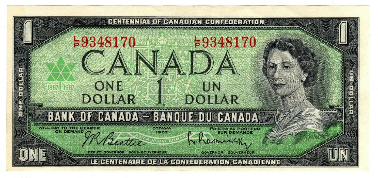1967 Canada 1 Dollar Note - LP9348170, BC45b-i