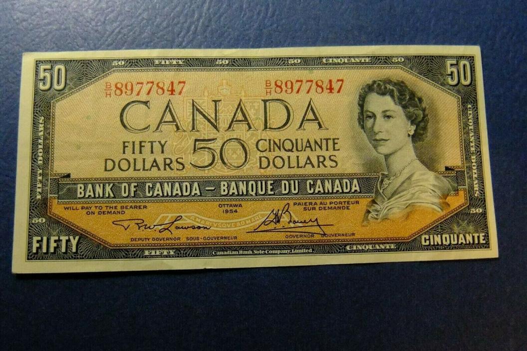 1954 Bank of Canada Fifty Dollar Note - VF 25 / EF