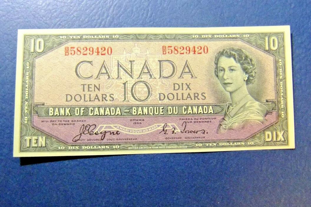 EF40 Plus 954 Bank of Canada DEVILS FACE Ten Dollar Note