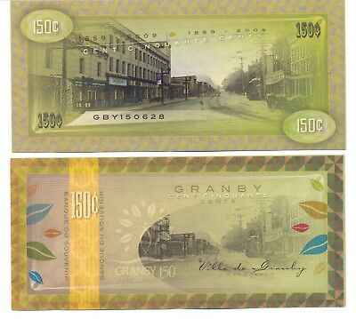 Granby Qc 150th anniversary 2009 municipal coupon paper money 150 cents