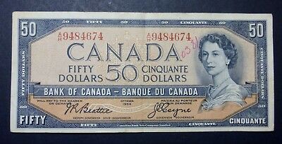 CANADA - 50 DOLLARS 1954 MODIFIED PORTRAIT - A/H 9484674 - BC-42a - VF