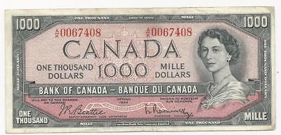 1954 Beattie-Rasminsky; - $1000 Bank note of Canada