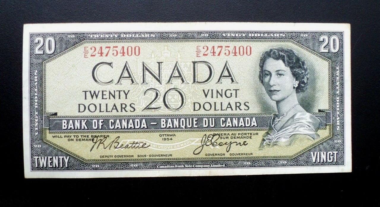 1954 BANK OF CANADA $20 Devil's Face **Beattie & Coyne** E/E 2475400  BC-33b