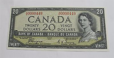 1954 CANADA $20 DOLLARS DEVIL'S FACE UNC CRISP BC-39aA-i A/E 0000449
