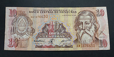 HONDURAS - 10 LEMPIRAS 2000  BANKNOTE - P #82d - VF - (BM37)