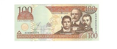 Dominican Republic, 100 Pesos Oro 2002 Pick 175a UNC 55th Anniversary Free Ship