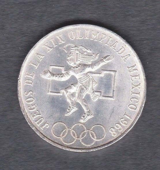 MEXICO 1968 25 Pesos .720 Silver OLYMPIC Commemorative Coin.