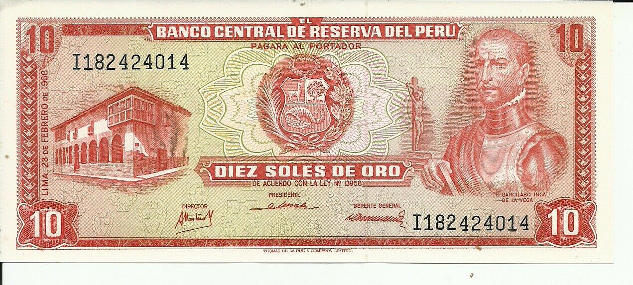 PERU 10 Soles 1968 P-100