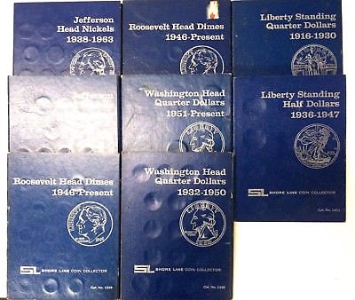 Shore Line Coin Folders - Used Condition Lot of 8 Vintage