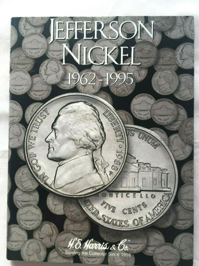1962-1995 Jefferson Nickel 66 Nickels H.E. Harris book COMPLETE SET