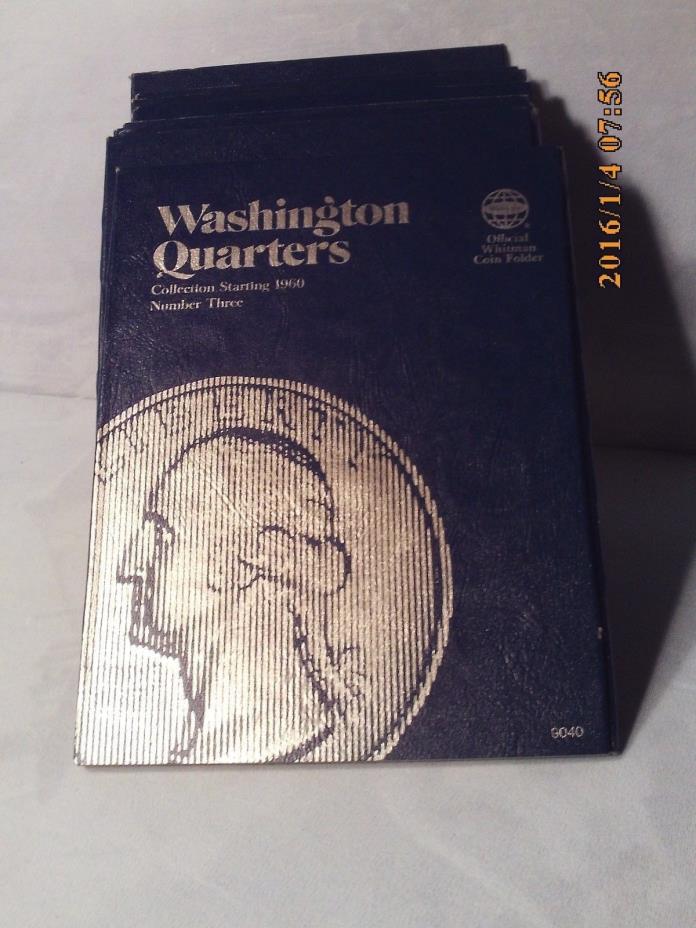 Whitman Tri-Fold Blue Folder #9040 Washington Quarters Starting 1960 NEW STYLE
