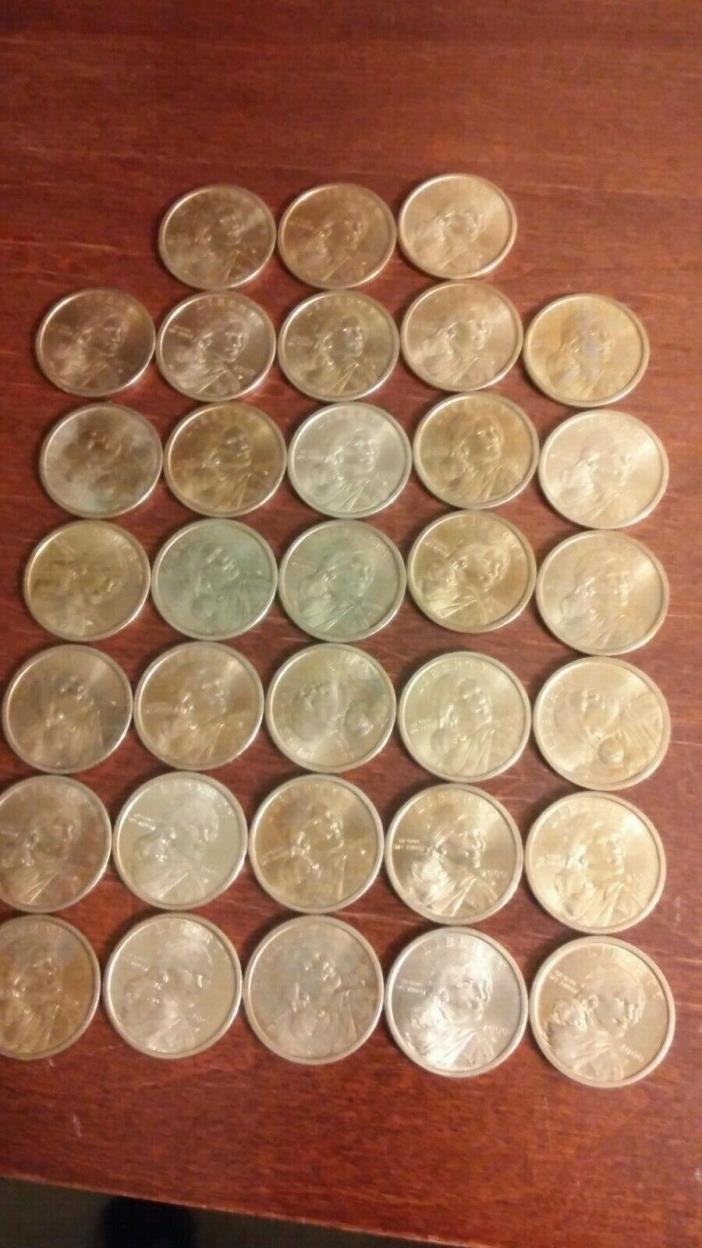 Susan B Anthony Gold Dollars Set of 33