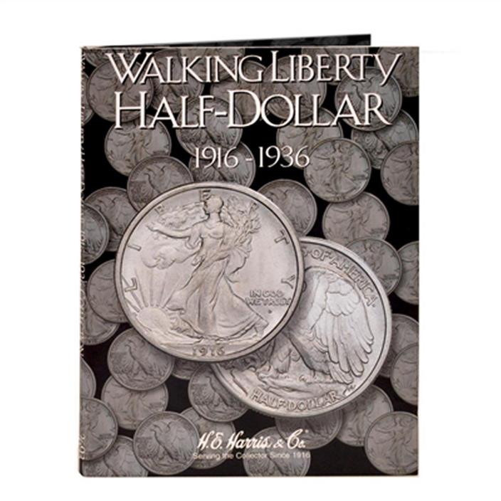 New HE Harris Album WALKING LIBERTY HALF DOLLARS 1916-1936 Coin Folder Book#2693