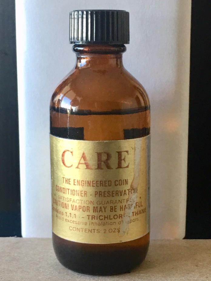 CARE Coin Conditioner- Preservative,  Used Brown Bottle Gold Label  ~ RARE