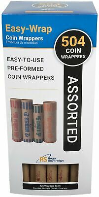 Royal Sovereign Preformed Coin Wrappers. 504 Assortment Pack, Penny, Nickel, ...