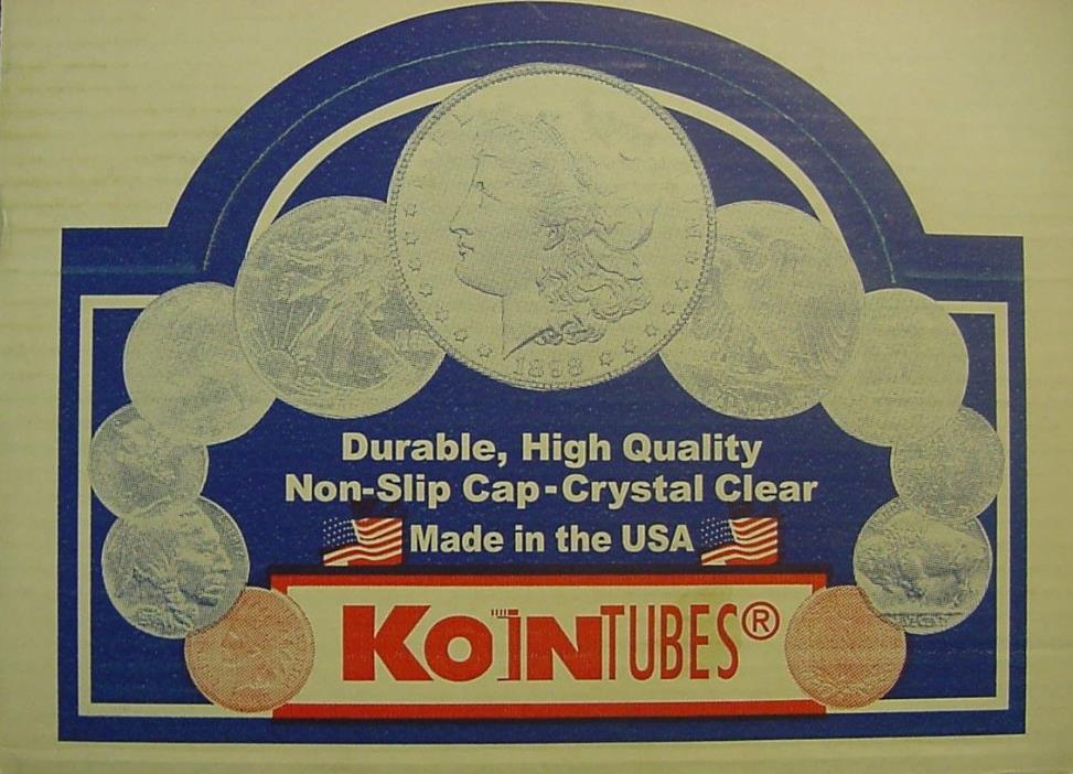 100 NEW IN THE BOX KOINTUBES PENNY ROUND COIN TUBES