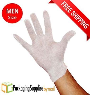 900 Pairs White Inspection Cotton Lisle Work Gloves Coin Jewelry Men's Size