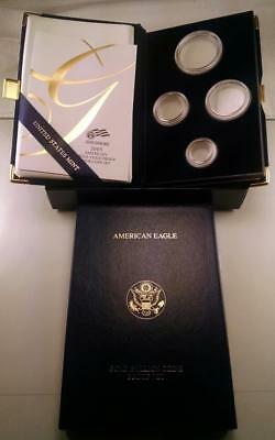 2005 US MINT 4 COIN GOLD AMERICAN EAGLE PROOF SET BOX CAPS & COA - NO COINS