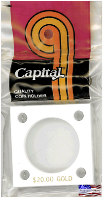 Capital Holder $20 Gold 2x2 Coin Collection Storage Display Coins Case White
