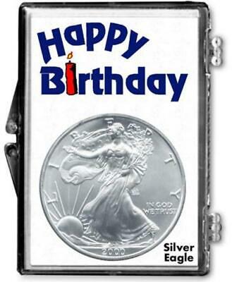 NEW Edgar Marcus Snaplock Holder - Happy Birthday - Candle - Silver Eagle Coin