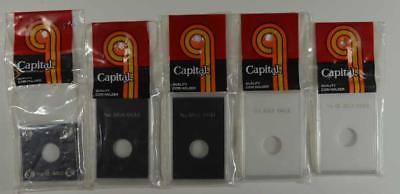5 NEW CAPITAL PLASTIC TENTH OUNCE GOLD EAGLE 2 WHITE & 3 BLACK SCREW DOWN & SNAP