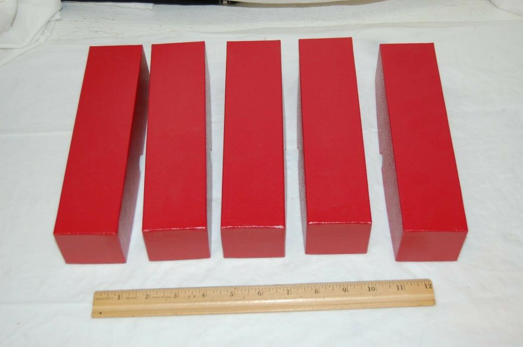 5 Red Single Row 2x2 Coin Storage Boxes For Coins in Plastic, Vinyl or Paper New