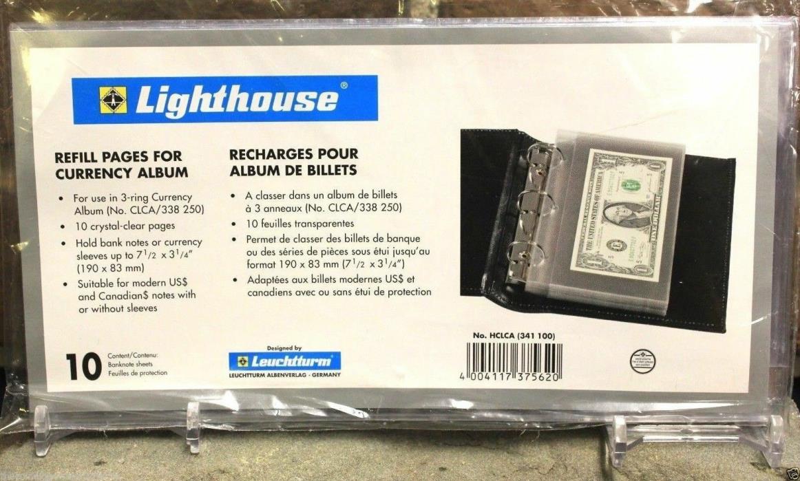 L@@K 10 Lighthouse Small Currency Holder Storage Album Refill Pages CLCAH