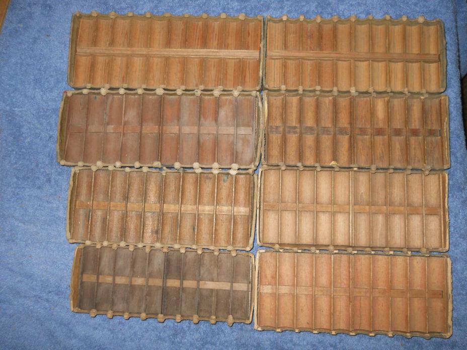 Lot of 8 Vintage Antique Coin Box Tray Holder 5 Penny 1 Dime 2 Nickel - Lonson?