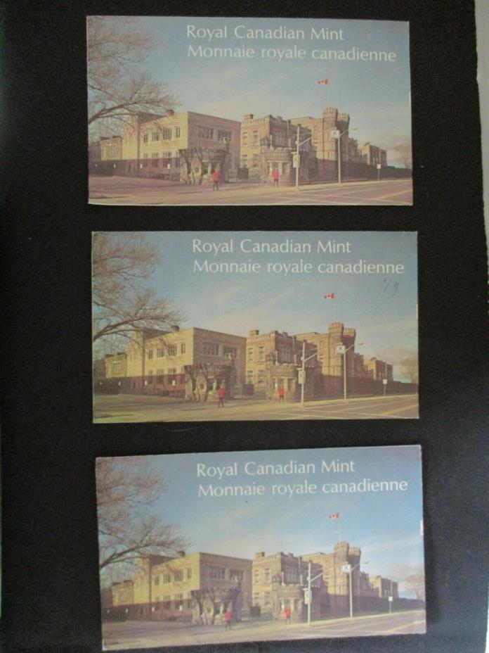 3 Vintage Royal Canadian Mint Empty Envelopes