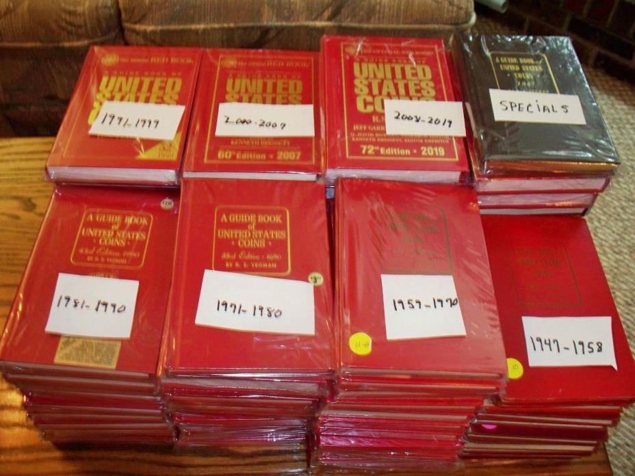 1947 2019 COMPLETE SET OF 72 RED BOOKS PLUS 10 SPECIAL EDITIONS TOTAL 82 IN LOT