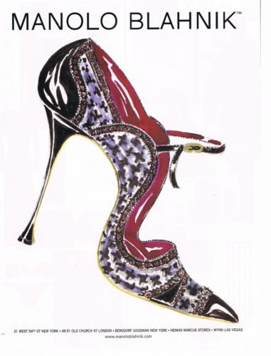 MANOLO BLAHNIK original Magazine print 2012 AD Women Shoe Pump ART
