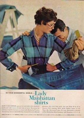 1958 Lady Manhattan Shirt women's 50's fashion photo ad MMXV