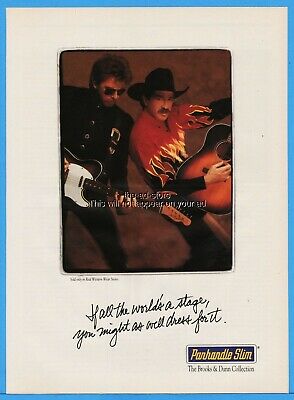 1993 Brooks & Dunn Mens Panhandle Slim Red Flame Western Shirt PHOTO AD