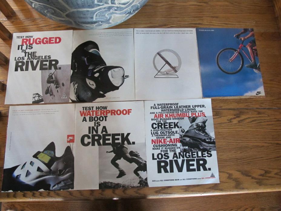 VINTAGE NIKE SHOES LOT PRINT ADS CLIPPINGS 92/93/94
