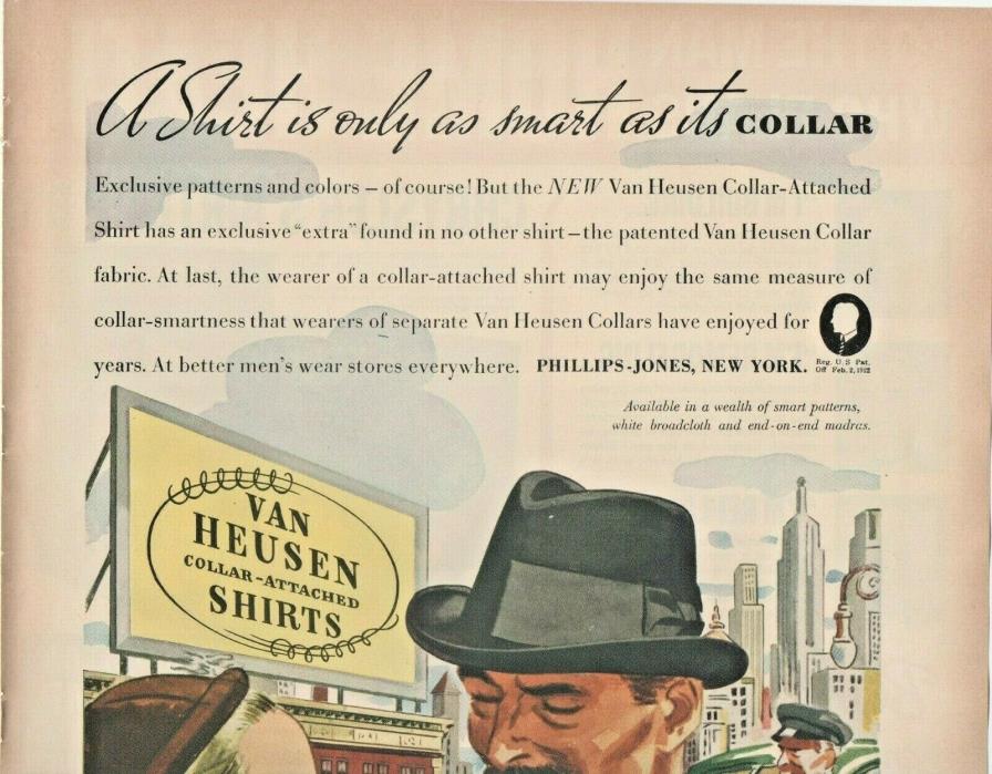 1937 Van Heusen Mens Shirts Vintage Print Ad Collar-Attached Shirts