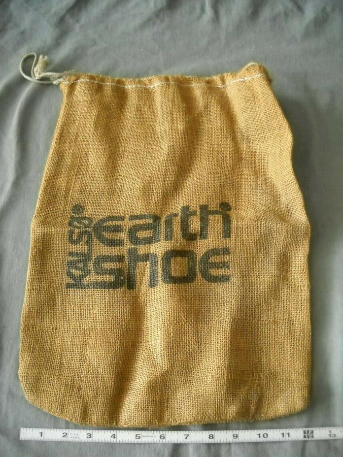 VINTAGE KELSO EARTH SHOE BURLAP BAG ADVERTISER 1970S MOD PACKAGING TOTEBAG TOTE