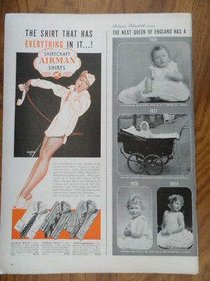 1942 Shirtcraft Airman Shirts Ad   Petty Girl Model Illustrated Artwork