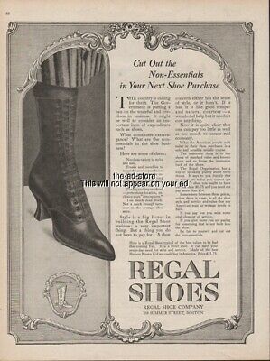 1918 Regal Shoes Boston MA Women s Vintage High Top Lace Up Boots Fashion WWI Ad