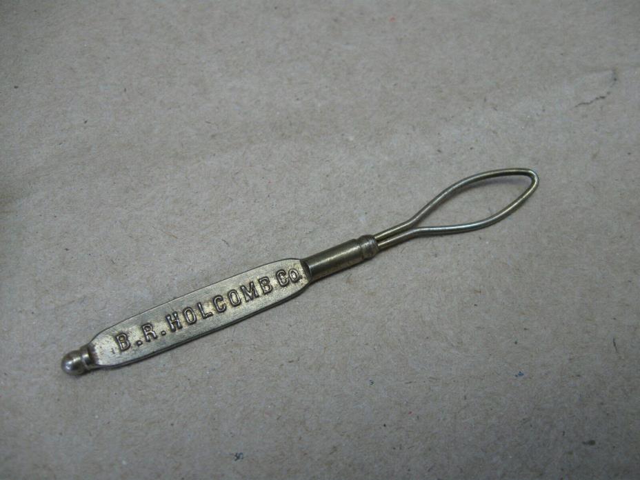 Antique Vtg Advertising Button Shoe Hook Loop B.R. HOLCOMB Co. Haberdashers