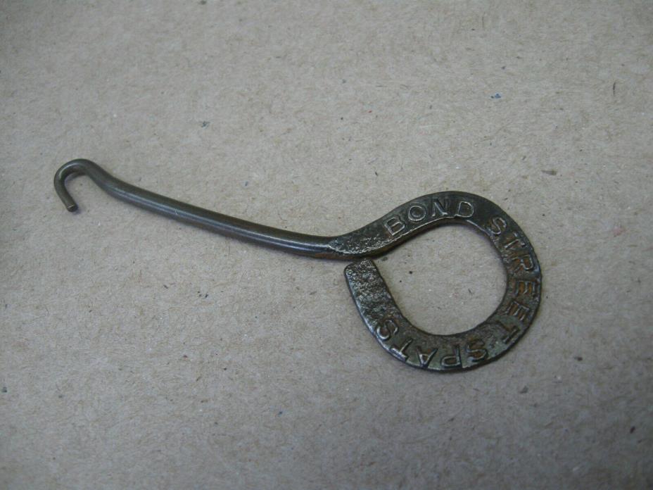 Antique Vtg Advertising Button Shoe Hook BOND STREET SPATS