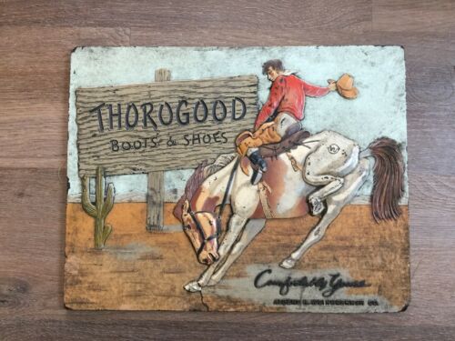 Thorogood Boots & Shoes Cardboard Standup Sign Display Western Cowboy Boots 1940