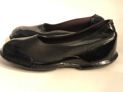 Servus Snag-Proof Kids 12.5 Solid Black Rubber Overshoes Vintage 20th Century